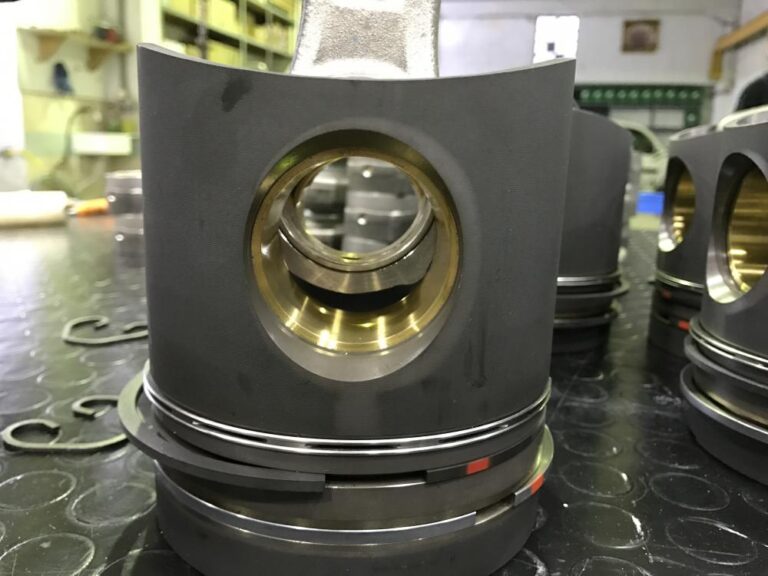 MAN piston component during workshop inspection