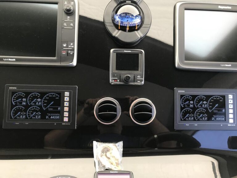 MAN engine monitoring displays at the helm